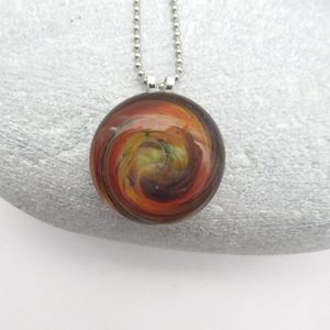 Boro Glass Cabochon Pendant Necklace